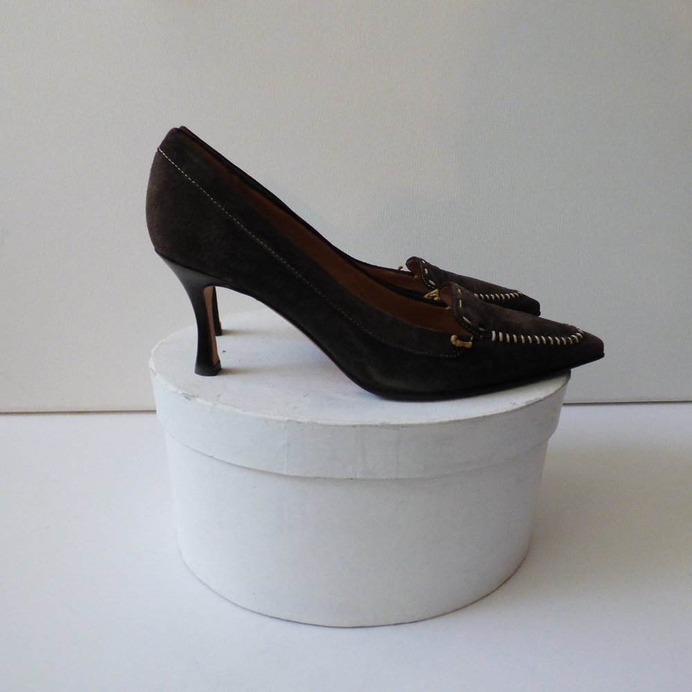 Manolo Blahnik  Brown  Suede Heels